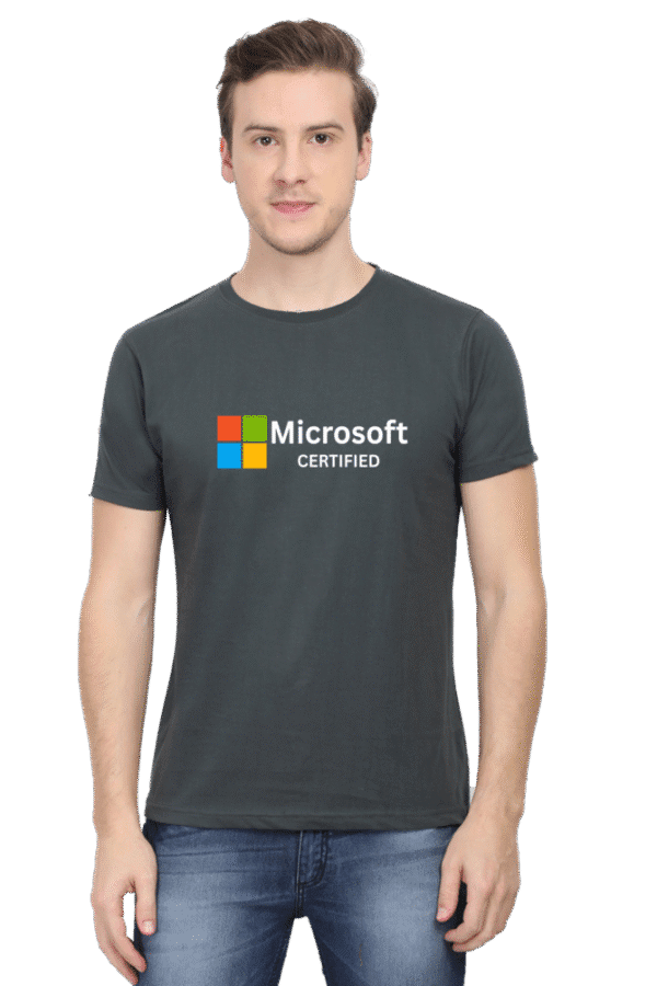 Round Neck Geek Pride T-Shirt: Microsoft Certified