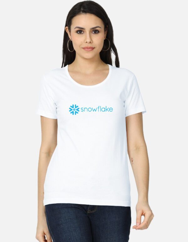 Round Neck Women’s ‘Snowflake’ T-Shirt – Stylish, Soft & Perfect for Data-Driven Minds!