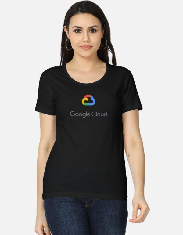 Women’s Round Neck “Google Cloud” T-Shirt – Smart, Stylish & Made for Tech Trailblazers!