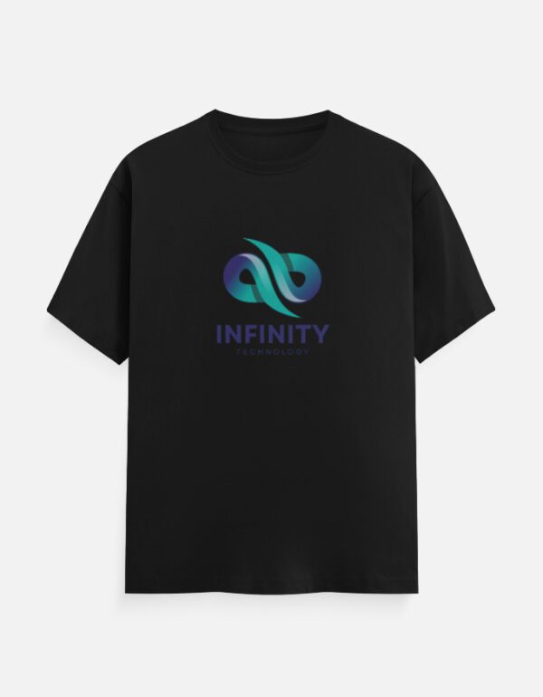 Round Neck Men’s ‘Infinity Technology’ T-Shirt – Smart, Stylish, and Future-Ready!