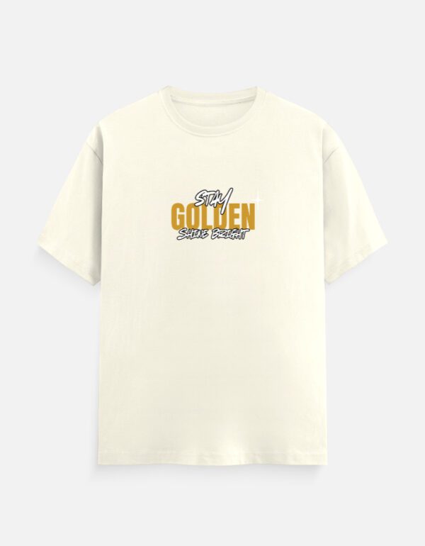 Round Neck Men’s ‘Stay Golden, Shine Bright’ T-Shirt – Look Good, Feel Confident!