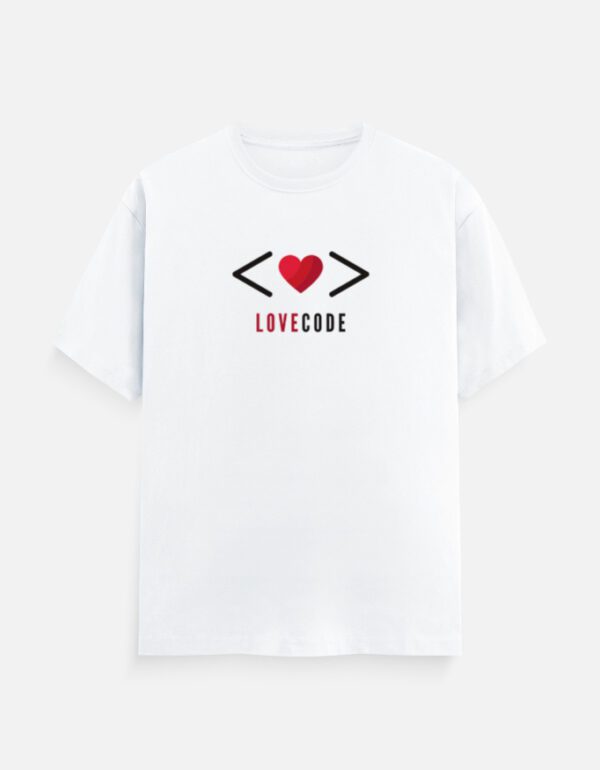 Round Neck Men’s ‘LoveCode’ T-Shirt – Comfort Meets Passion for Coding!