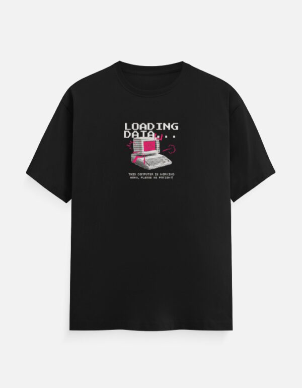 Round Neck Men’s ‘Loading Data...’ T-Shirt – Tech Vibes, Everyday Comfort!