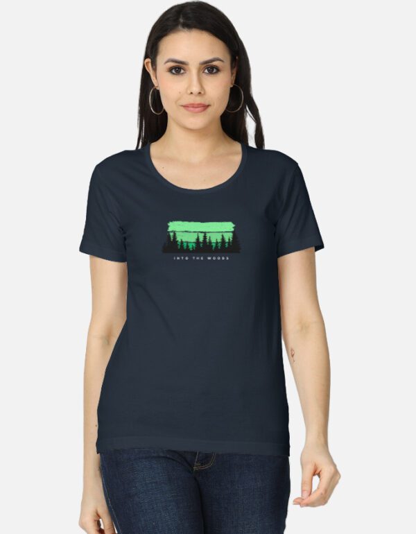 Round Neck Women’s ‘Into the Woods’ T-Shirt – Effortless Style and All-Day Comfort!