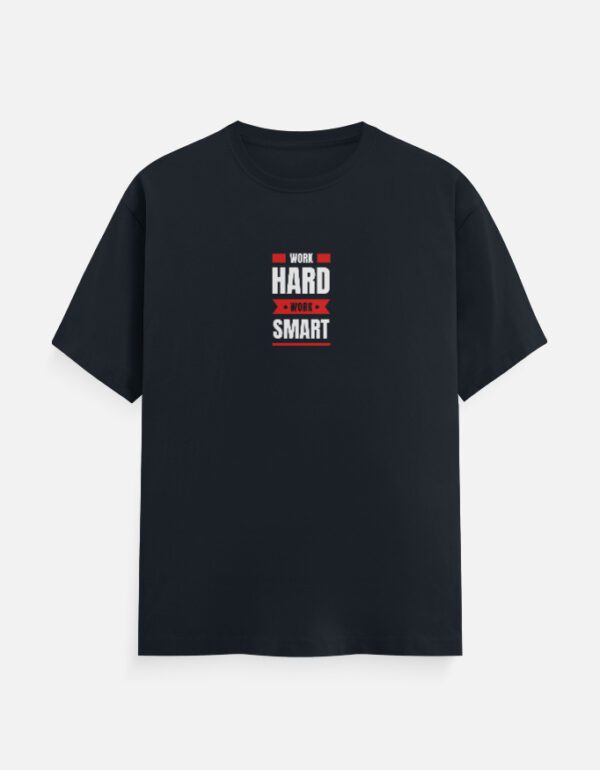 Round Neck Men’s ‘Work Hard, Work Smart’ T-Shirt – Stay Focused and Comfortable!