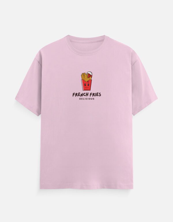 Round Neck Men’s “French Fries” T-Shirt – Fun Design and Everyday Comfort!