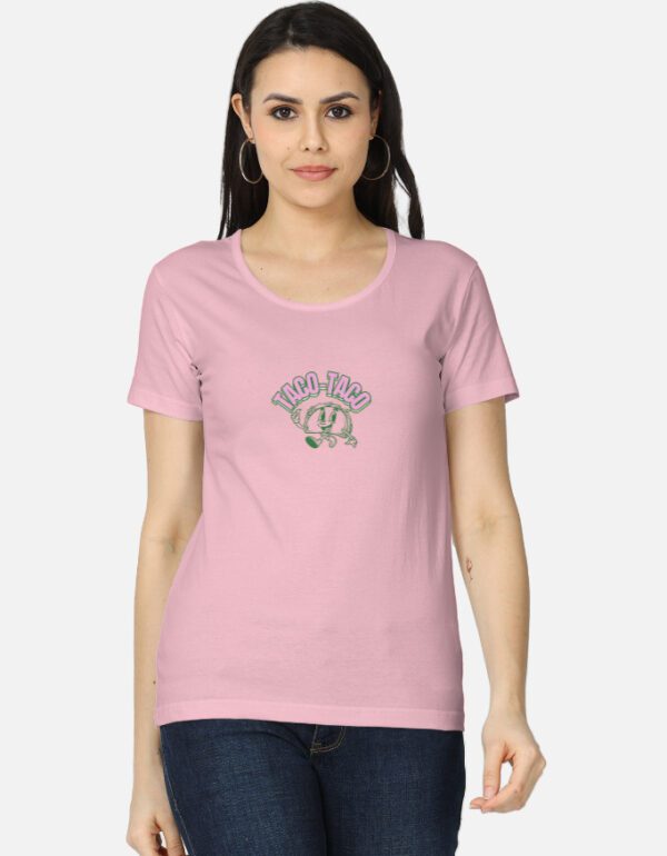 Round Neck Women’s “Taco-Taco” T-Shirt – Fun Style and Everyday Comfort!