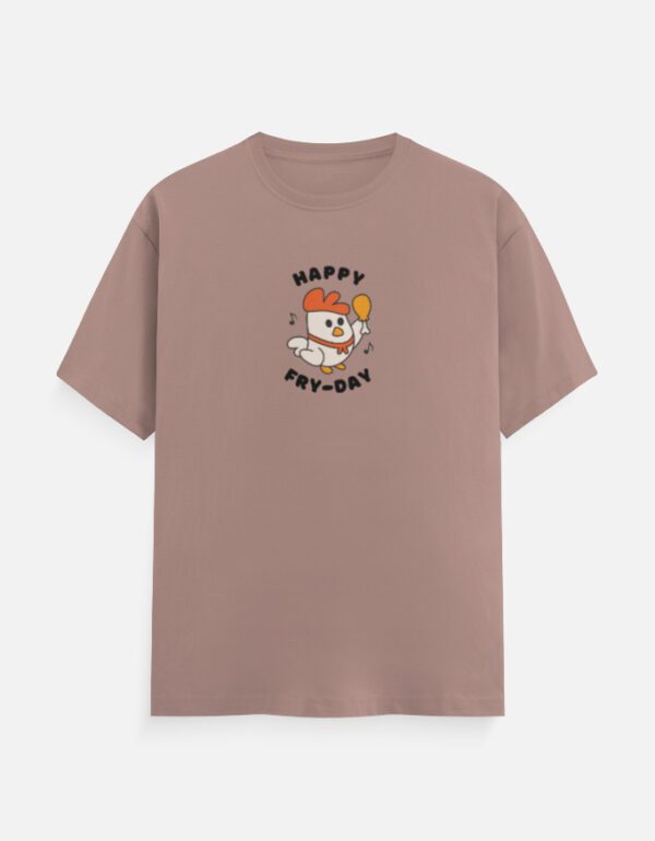 Round Neck Men’s “Happy Fry-day” T-Shirt – Celebrate Comfort with a Fun Food Vibe!