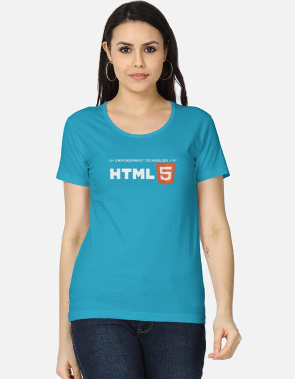 Round Neck Women’s ‘HTML 5’ T-Shirt – Tech Style with All-Day Comfort!