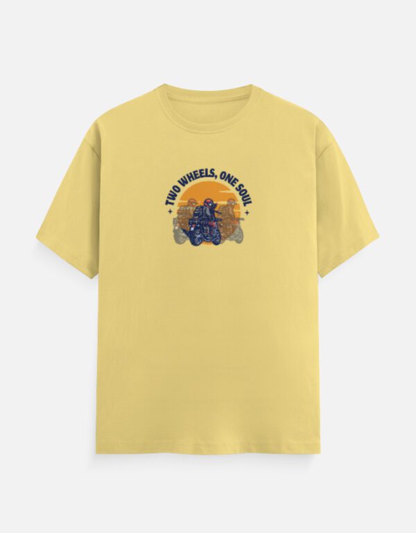 Round Neck Men’s “Two Wheels, One Soul” T-Shirt – Ride with Passion and Comfort!