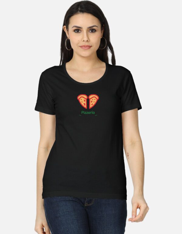 Round Neck Women’s “Pizzeria” T-Shirt – Casual Style with Everyday Comfort!