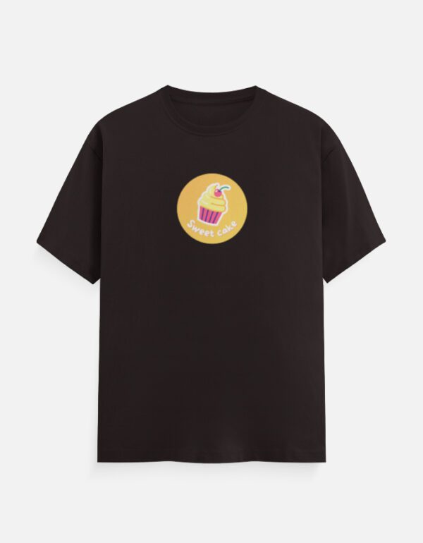 Round Neck Men’s “Sweet Cake” T-Shirt – Fun Design with All-Day Comfort!